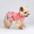 Dog Sweater Dog Winter Clothes for Small Dogs Boy Girl Fall Puppy Dress Warm Fleece Chihuahua Yorkie Teacup Doggy Sweaters Dresses Doggie Sweater for Small Dogs Girl Cat Sweaters, Plaid Pink, S
