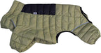 Lovelonglong Dog Coat - Warm Jacket, 4 Legs Covered Waterproof Windproof Reflective Dog Vest, Zippered Adjustable Outdoor Snow Jacket for Small to XXL Dogs, Olive Green