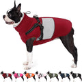 AOFITEE Dog Coat, Dog Christmas Sweater, Waterproof Dog Jacket Winter, Dogs Coat with Harness Built in, Warm Dogs Puffer Jacket, Reflective Pet Snowsuit for Dachshund, French Bulldog, Boston Terrier