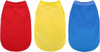 Paiaite 3 Pieces Plain Dog Shirt Sleeveless Puppy Cotton Dog Shirts Breathable Pet Apparel Tank Top Colorful Puppy Sweatshirt Clothes for Small Medium Dogs Red Yellow and Blue XXS