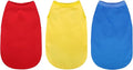 Paiaite 3 Pieces Plain Dog Shirt Sleeveless Puppy Cotton Dog Shirts Breathable Pet Apparel Tank Top Colorful Puppy Sweatshirt Clothes for Small Medium Dogs Red Yellow and Blue XS