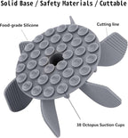 Slow Feeder Dog Bowls Insert [Octopus Suction Cups] Super Firm Slow Eating Dog Bowl [Cuttable] for Large Breed and Medium Size Dog Compatible with Regular and Elevated Dog Bowls (Spiral)