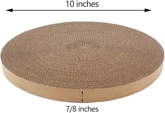 Cat Scratching Board for Indoor Cats,Scratch Pad Pro for Cats,Round Cat Scratcher Refill,Natural Recycled Corrugated Cardboard Supports Pet Behavior and Relieves Stress- 3 Count