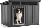 VIXZEN Dog House Indoor Outdoor,Waterproof Dog House for Small to Large Dogs,Doghouse with Air Vents and Elevated Floor,Openable at the Top,Easy to Assemble and Clean (Deep Black, 32.2*25.12*24.13)