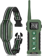 Dog Training Shock Collar with Remote 3300ft Range - Waterproof Shock Collar for 10-110lbs Dogs, Rechargeable E Collar for Dogs Training, Safety Shock Collar(0-16), Green