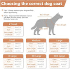 Windproof Waterproof Dog Coat Fleece & Cotton Lined Warm Jacket, Cold Weather Pet Apparel Clothes Vest for Small to XXL Dogs, Khaki