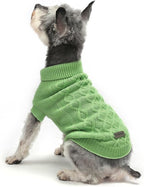 Small Dog Warm Winter Sweater Pet Clothes Knitwear for Small to Medium Breeds Dog Outfits (Green S)…