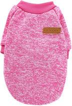Jecikelon Dog Clothes Dogs Sweater Soft Puppies Clothing Winter Puppy Sweaters Warm Outfit for Dogs Small XXS XS Cat Apparel (Large, Rose red)