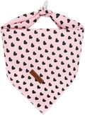 Elegant little tail Valentine's Dog Bandana - Red Heart Pet Bandanas Washable Bib Kerchief Scarf Cute Adjustable Pet Bandanas for Small Medium Dogs