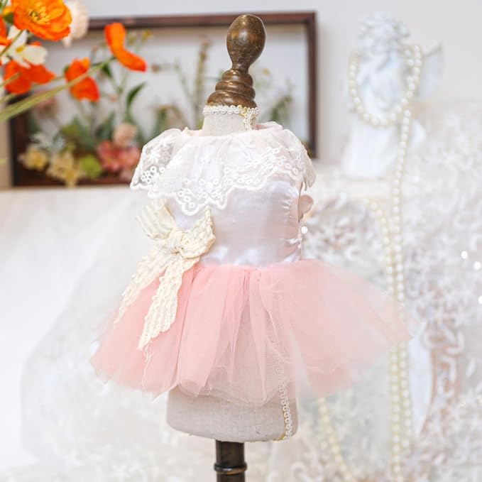 Furbabycare® Elegant Sweet Fashion Puppy Dog Blingbling Princess Skirt Pet Dog Lace Cake Camisole Tutu Dress I-Pink-1 X-Small
