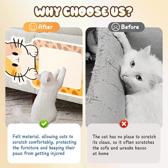 Cat Scratcher Wall Mounted Scratch Pad, 31x19 inch New Wall Mounted Self-Adhesive Cat Scratching Board, Wall Scratchers for Indoor Cats, with Adhesive Backing for Wall/Door/Sofa/Glass/Bed (G)