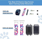 Rhea Rose 3/4 Inch Replacement Collar Strap Shock Collar with 2 Holes, Compatible with Nearly All Brands and Models of Underground Electric Dog Fences and Training Collars, Heart Print Pattern