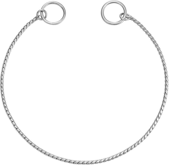 Mogoko Stainless Steel Dog Choke Chain Collar, Puppy Metal Snake Chain Pet Show Slip Collar Choker for Training Walking (Silver;16.0"*3.0mm)