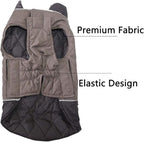 Reversible Dog Coats for Medium Dogs Waterproof Warm Dog Jacket for Cold Winter,Grey L