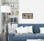 Funny Gone Fishing Wood Decor Sign, Hanging Printed Wooden Plaque Decor, Rustic Home Decor Sign, Hanging Fishing Decor Sign, Gifts for Men, Rustic Farmhouse Wall Decor Sign 12x6 inch