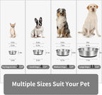Taglory 4 Cup Stainless Steel Dog Bowls Set of 2 for Food and Water, Silicone Base Anti-Slip, Rust Resistant, Extra Thick Metal Bowls for Small Dogs, 30oz, Black