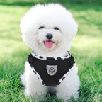 FEimaX Dog Harness and Leash Set for Walking, Soft Mesh Adjustable Easy Control Lightweight Cat Vest Harnesses with Reflective Strips, Escape Proof Small Dogs Cats Vests (Cowblack, Small)