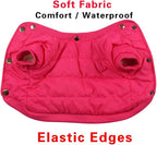 Fleece Lined Dog Coat with Detachable Hood and Detachable Hind Legs,Warm Puppy Jacket in Winter(Pink&Grey XS)