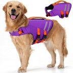 Lelepet Dog Life Jacket, High Flotation Dog Life Vest for Swimming, Boating, Ripstop Reflective Pet Swim Vest for Small Medium Large Dogs Pool Floats Adjustable Swimming Vest for Dogs Water Safety