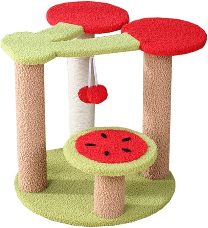 SUNESA Cat Tree Cat Tower Cherry Cat Climbing Frame Three-Tier Cat Litter One Cat Frame Cat Toy Cat Scratching Post Pet Supplies Cat Tree Condo Cat Tree Indoor Climbing