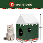 Cardboard Cat House with Scratch Pad & Catnip, Cat Play Scratching House for Indoor Hideaway Furniture, Heavy Duty Sturdy Cardboard Scratcher, Easy to Assemble Birthday Gift, Medium