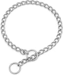 Stainless Steel Choke Dog Chain Collar, Metal Slip P-Link Training Heavy Duty Dog Choker Collar Puppy Collars for Small Medium Large Dogs, Silver S