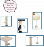 SHENGOCASE 10-Pack Replaceable Cat Dangling Toy with Bell, Cat Scratching Post Tree Tower Replacement Attachment Ball Toy