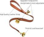 Dog Door Bells for Potty Training, Big Brass Puppy Housebreaking Bell with Leather Strap, Train Your Dog to Ring to Go Outside