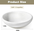 White Cat Bowl, Marble Food and Water Bowl for Cat and Small Dog, Heavyweight 1.5lb Non-Tip Pet Food Dish with Slip-Proof Pad, Premium Stone Feeder for Elegant Home Decor
