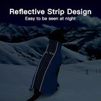 Dog Winter Jacket - XX Large, Warm Zip Up Snowsuit Dog Harness Vest, Reflective, Water-Resistant, Royal-Blue