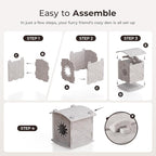 Apasiri Cat Houses for Indoor Cats: Felt Cat House Cave Cathouse, Scratch-Resistant Warm Insulated Covered, Hideaway Tent for Anxiety Relief Gift