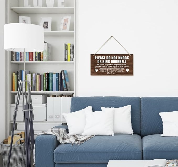 Please Do Not Disturb Wooden Plaque Decor, Hanging Home Decor Sign, 12x6 inch