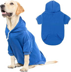KOOLTAIL Dog Hoodie for Large Medium Small Dogs,Soft and Warm Pet Sweater with Leash Hole and Pocket Boy Girl,Puppy Fall Winter Jacket Clothes,French Pitbull Cold Weather Coat Sweatshirt,Blue XXL