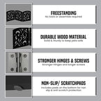 Bundaloo Freestanding Dog Gate Expandable Decorative Wooden Fence for Small to Medium Pet Dogs, Barrier for Stairs, Doorways, & Hallways