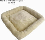 SHENGOCASE Cat Tree Tower Accessories Replacement Parts Top Cushion Bed Cover for Cat Perch with Elastic Band (11.8" x 15.7", Beige)