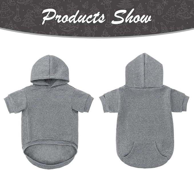 KOOLTAIL Dog Hoodie for Large Medium Small Dogs, Soft and Warm Pet Sweater with Leash Hole and Pocket Boy Girl, Puppy Fall Winter Jacket Clothes,French Pitbull Cold Weather Coat Sweatshirt,Grey XL/XXL