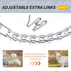 Chrome Plated Prong Dog Collar,no Pull Dog Prong Collar with Spikes,Choke Collar for Dogs Pinch Training Collar (4.0 * 28in)