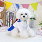 Tangpan Bow-Knot Student Cosplay Pet Costume Dog Skirt Camp Dress(Blue,L)