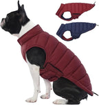 Lelepet Reversible Dog Coat Waterproof Dog Jacket Windproof Puffer Vest for Winter Warm Lightweight Coats for Small Dogs Adjustbale Hook & Loop Pet Apparel with Leash Hole, Chihuahua, Wine Red, XS