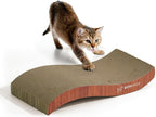 Curved Cat Scratcher Cardboard, Reversible Scratcher, Durable & Long-Lasting, Cat Cardboard Scratcher, Large Cat Scratching Pad, Scratching Board, Curving Scratch Pad for Indoor Cats, Brown
