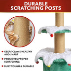 Cat Christmas Tree Multi Level Cat Tower with Scratching Posts Plush Condos and Holiday Cat Furniture Design Available in Multiple Styles and Sizes (Noble Fir, 66" H)