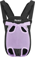 Pawaboo Pet Carrier Backpack, Adjustable Pet Front Cat Dog Carrier Backpack Travel Bag, Legs Out, Easy-Fit for Traveling Hiking Camping for Small Medium Dogs 5-8lbs, Medium Size, Purple