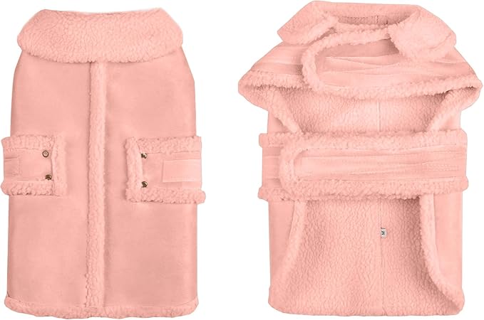 Dog Winter Jacket, Warm Windproof Dog Coat Sweaters for Small Dogs, Thick Apparelf Fleece Coat for Medium Large Dog (Pink Medium)