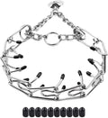 CBBPET Dog Prong Collar, Adjustable Dog Training Collar with Quick Release Buckle for Small Medium Large Dogs (Silver, XL /4.0mmNeck: 20"-23'' Weight:90 lbs)