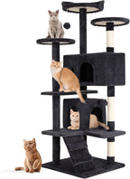 Cat Tree 69.3 inches Cat Tower for Indoor Cats Cat House with Replaceable and Removable Dangling Ball Cat Trees and Towers with Funny Toys, Dark Gray