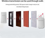 Wireless Doorbell - Self-Powered Door Bells No Battery Required for Home, Push Button Plug-through Waterproof Cordless Door Chime, up to 1300ft Range with 38 Ringtone, 120dB Extra Loud Doorbells
