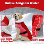 EMUST Dog Coat Winter, Warm Dog Snow Jacket for, Adjustable Small/Medium/Large Dogs Coat/s for Winter, New Orange, L
