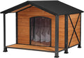 Dog House Outdoor & Indoor Unique All-Around Iron Frame Dog Kennel for Winter with Raised Feet for Small & Medium & Large Dogs,Weatherproof Roof (41.6 “L×41.4”W×34.1“H)