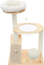 Cat Tree Tower, 37.8" Small Cat Tree for Indoor Cats with Scratching Posts, 22.05lbs Modern Activity Tower Kittens Condo