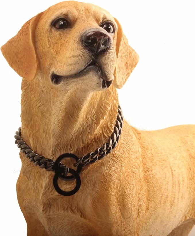 Black Dog Chain Collar 11mm/15mm/19mm Cuban Link Chain Dog Collar Chew Proof Dog Chain Collar Walking Training for Small Medium Large Dogs 12-26inch(11mm,12inch)